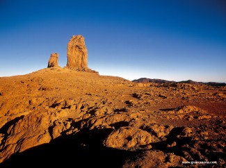 Vista panorámica del Monumento natural del Roque Nublo en Gran Canaria