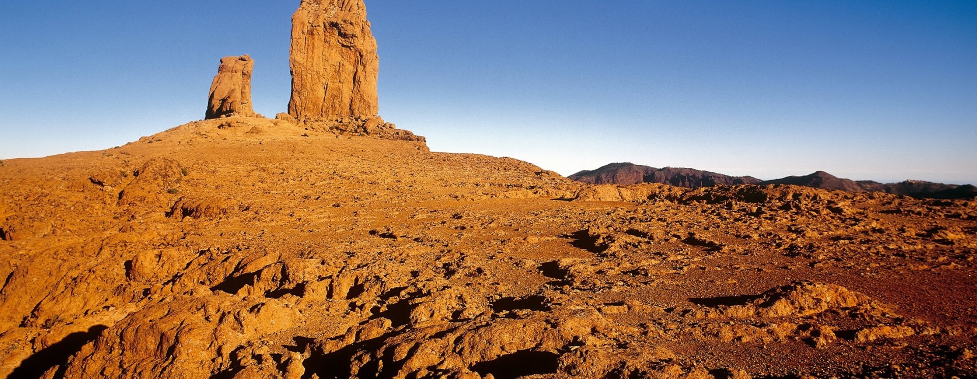 Vista panorámica del Monumento natural del Roque Nublo en Gran Canaria